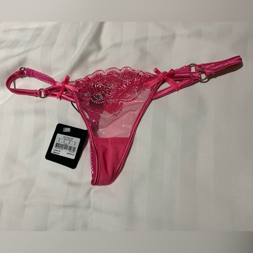 BNWT Honey Birdette Natalie Wild Pink Thong Small